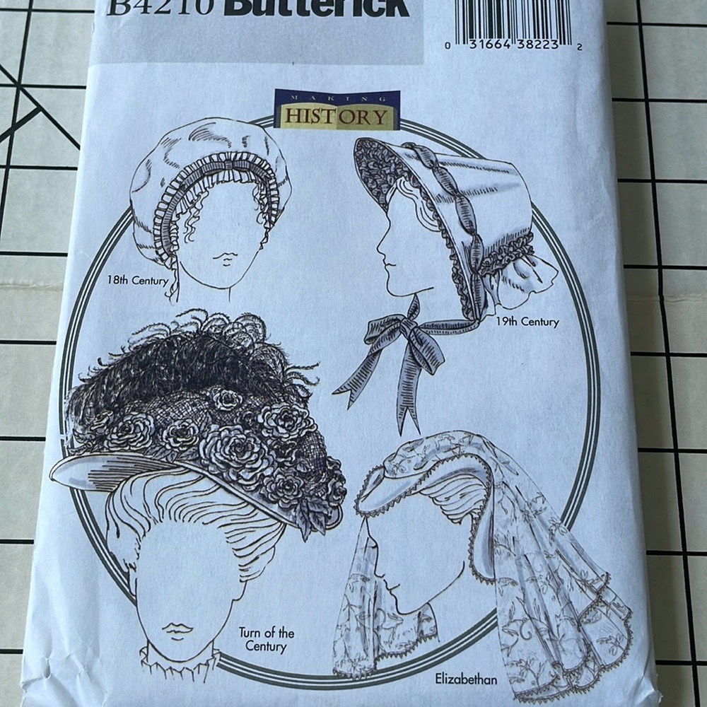 Butterick B4210 Making History pattern, historical/period hat patterns, c2008